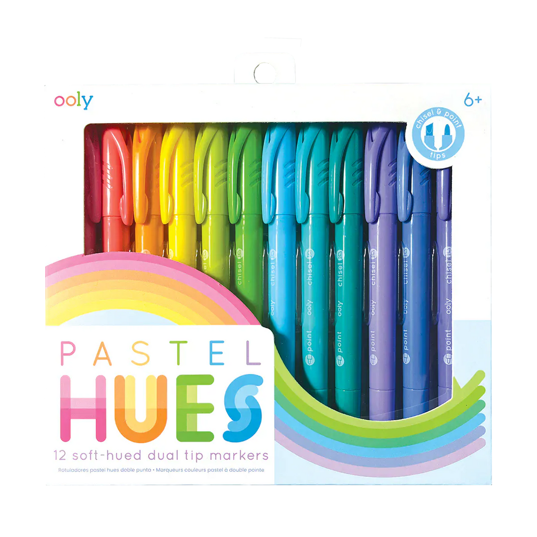 Default Pastel Hues Dual Tip Markers - 12 Colors - by Ooly