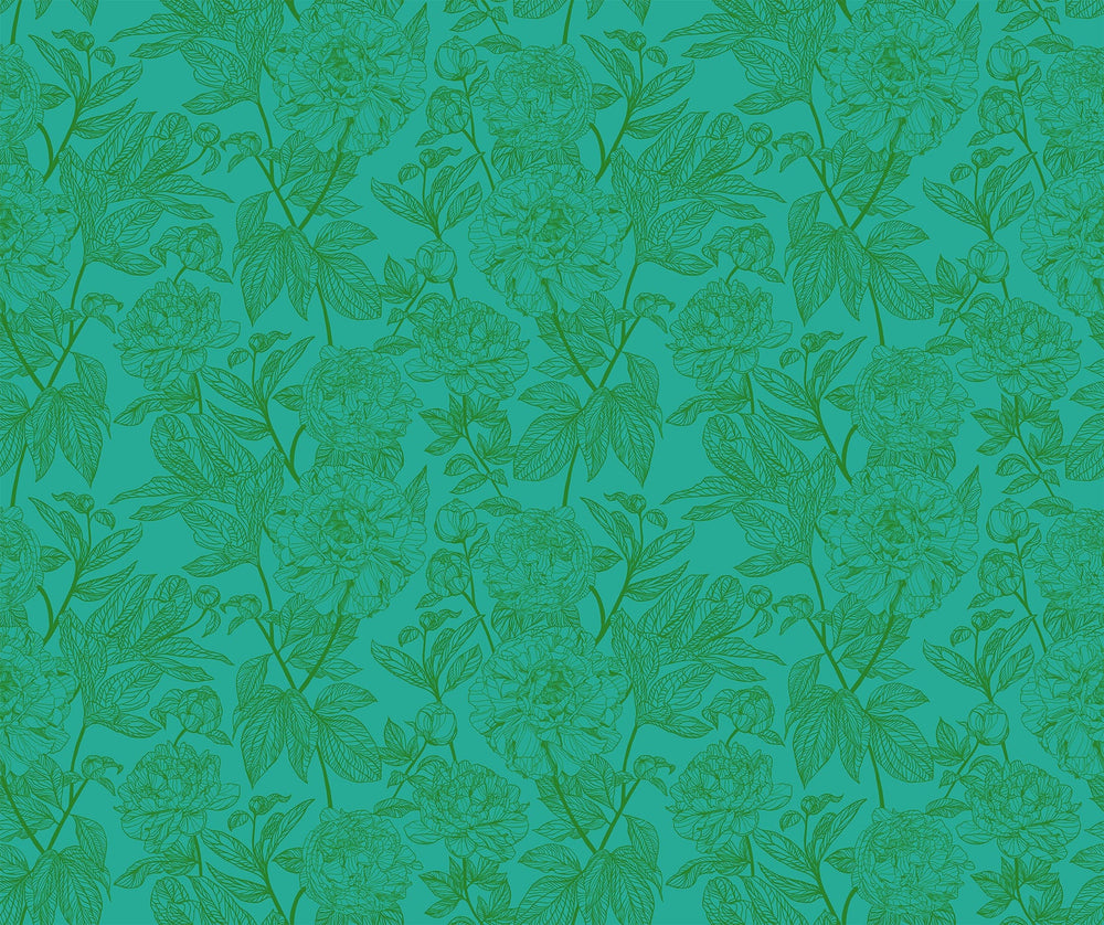 Default Peony in Jade - Indelible - Anna Maria Textiles