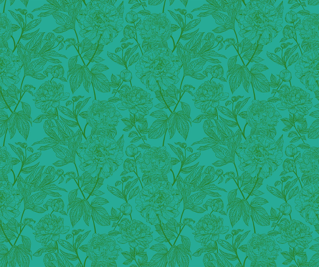 Default Peony in Jade - Indelible - Anna Maria Textiles