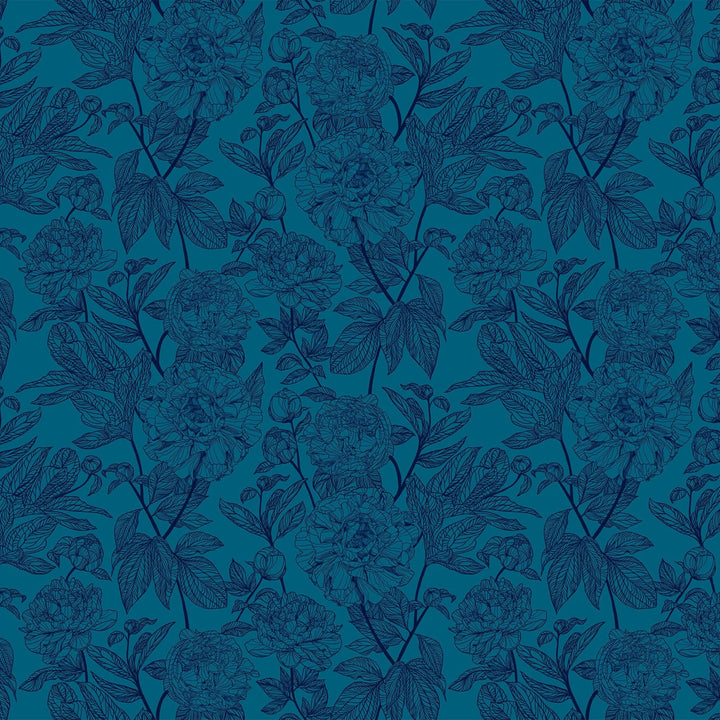 Default Peony in Ocean - Indelible - Anna Maria Textiles