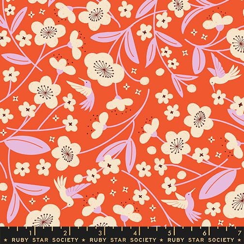 Default Persimmon Blossoms in Warm Red - Persimmon - RSS