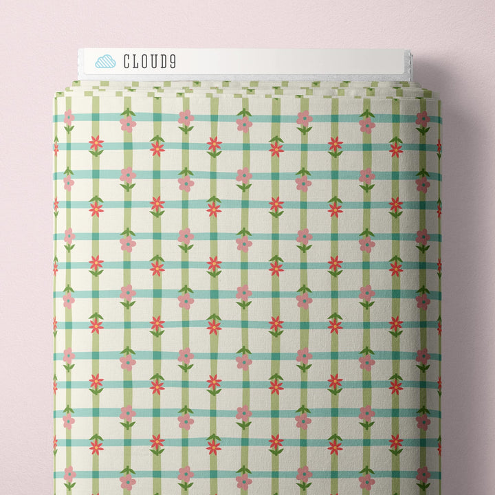 Default Petal Plaid in Green/Turquoise - Love Bugs - CLOUD 9