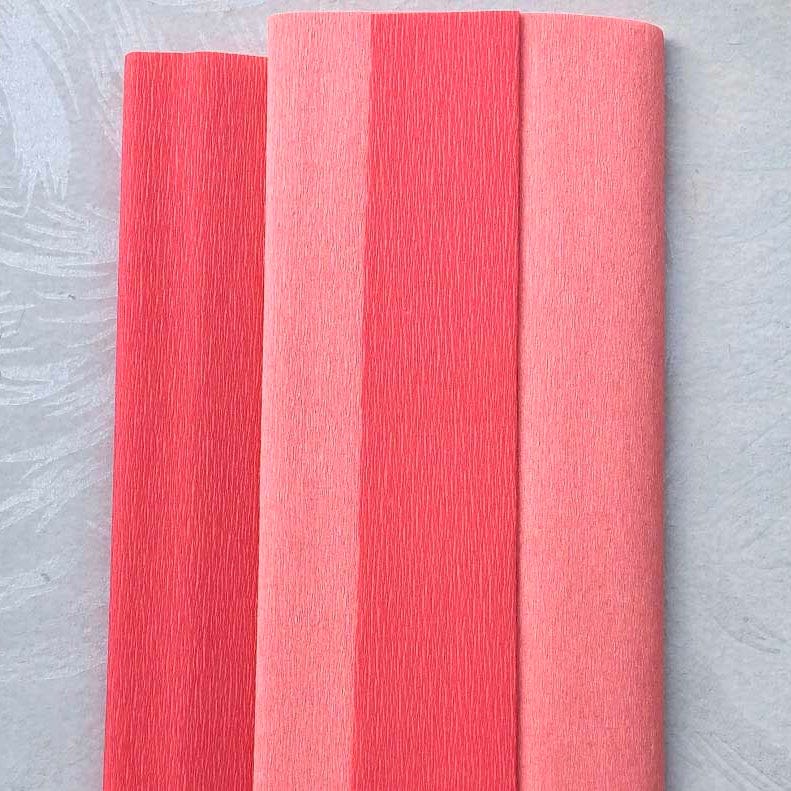 Pink and Light Strawberry Double-Sided Crepe Paper, 10 inches x 49 inches