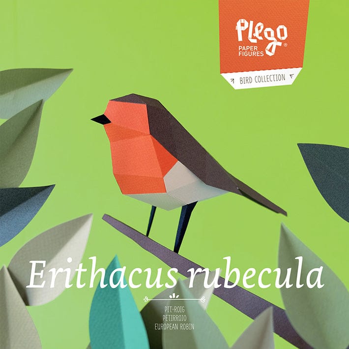 Default Plego 3D Paper Bird Kit - Erithacus Rubecula