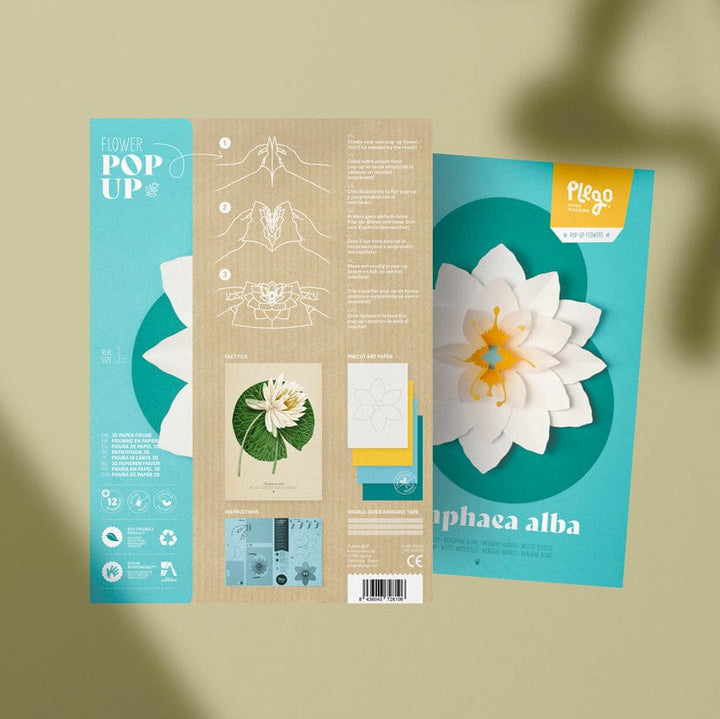 Default Plego 3D Pop-Up Paper Flower Kit - Nymphaea Alba