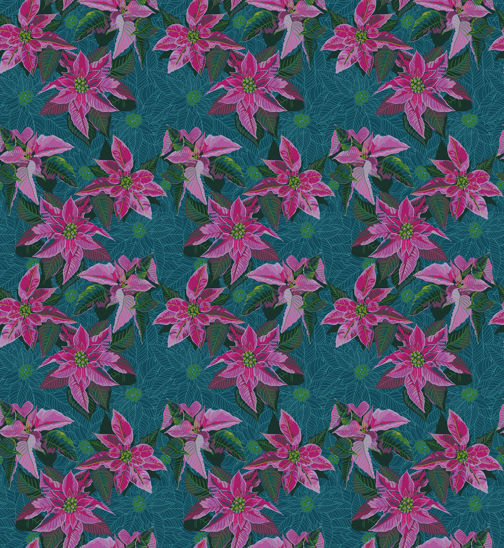 Default Poinsettia in Flourish - Cozy Christmas - Anna Maria Textiles