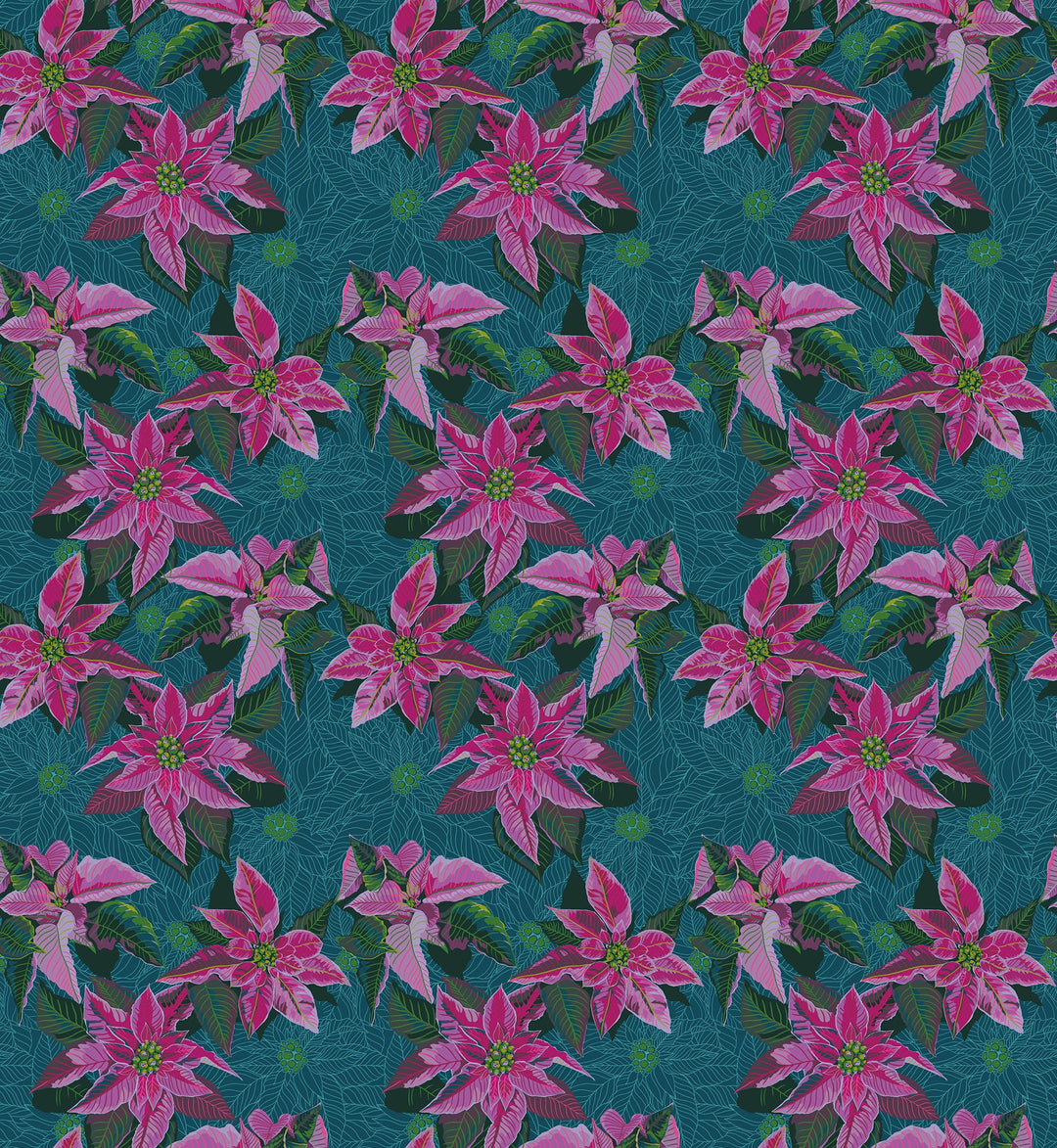 Default Poinsettia in Flourish - Cozy Christmas - Anna Maria Textiles