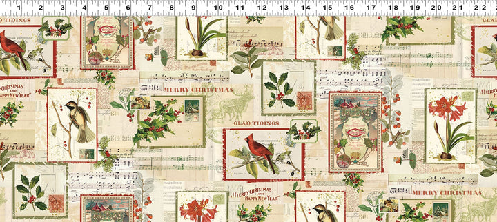 Default Postcards in Light Butter - Holiday Nostalgia - Clothworks