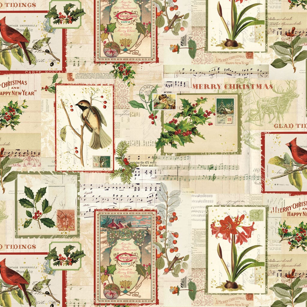 Default Postcards in Light Butter - Holiday Nostalgia - Clothworks