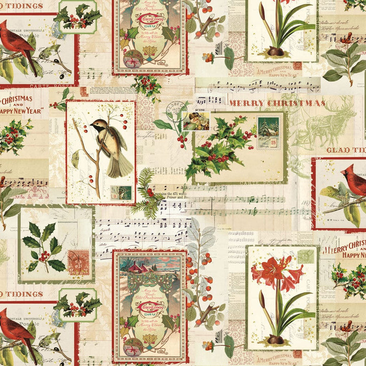 Default Postcards in Light Butter - Holiday Nostalgia - Clothworks
