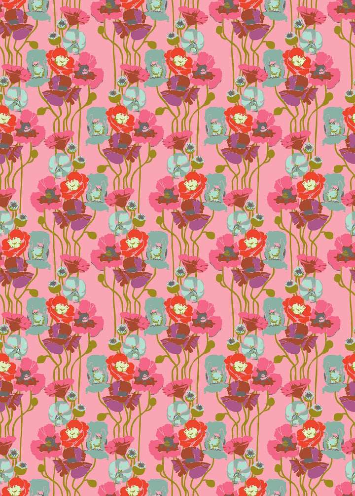 Default Pouring Poppies in Haze - Overdressed - Anna Maria Textiles