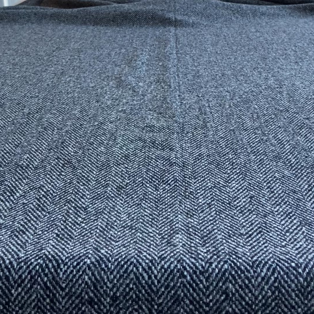 Herringbone Tweed Wool in Gray