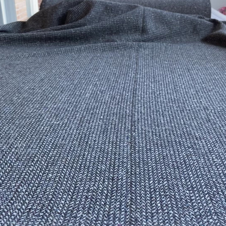 Wool Tweed Coating in Grayish-Brown