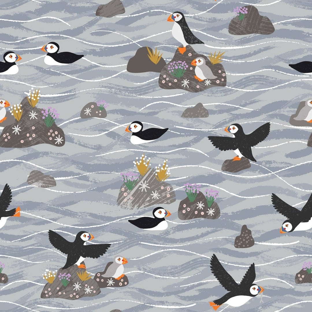 Puffins in Periwinkle - Puffin Bay - Lewis & Irene