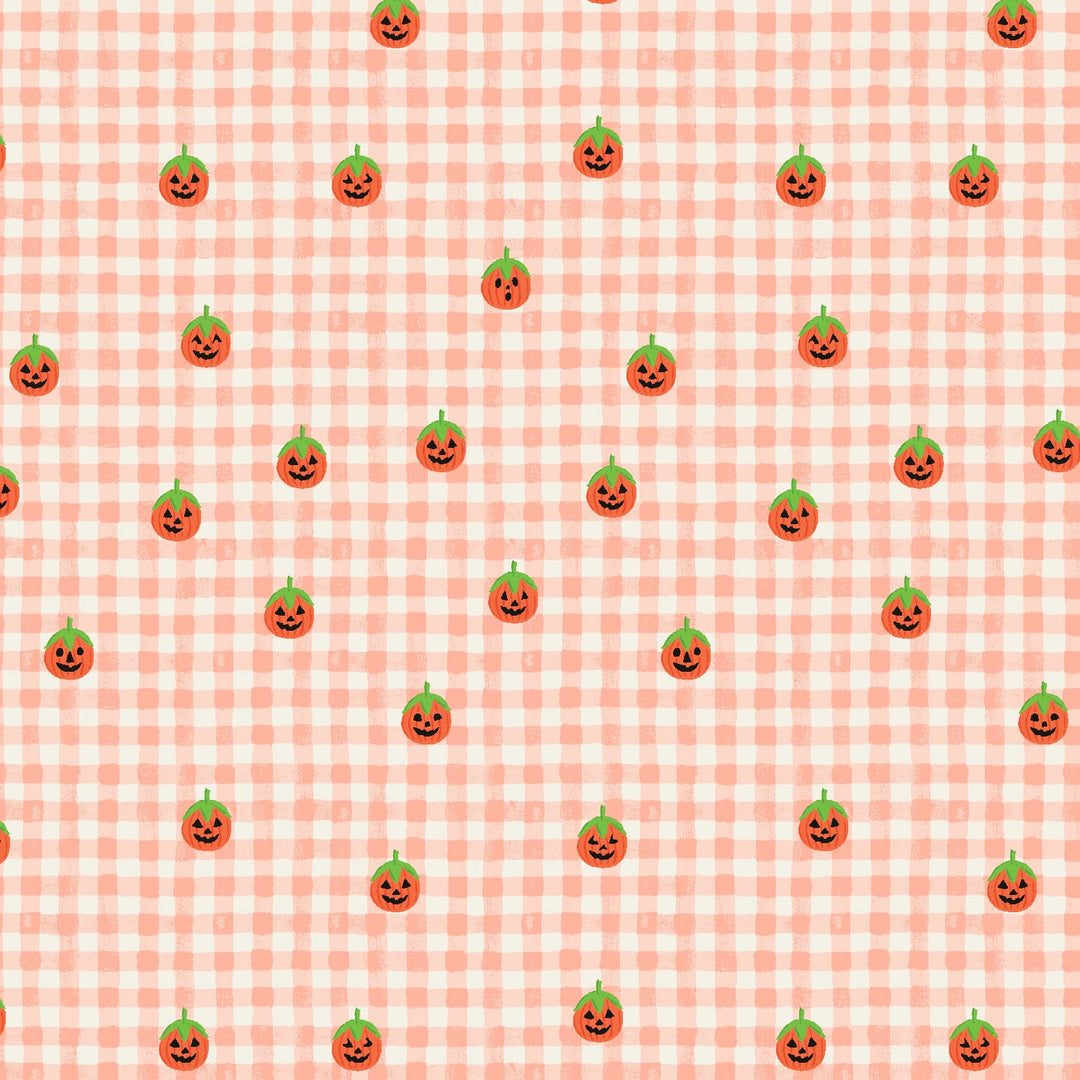 Default Pumpkin Gingham in Blush - Halloween - Rifle Paper Co.
