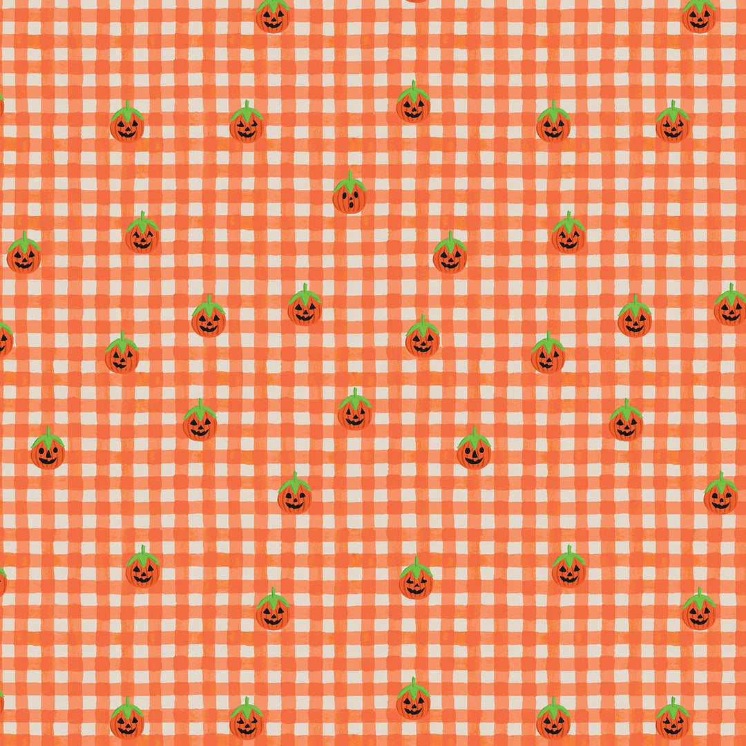 Default Pumpkin Gingham in Orange - Halloween - Rifle Paper Co.