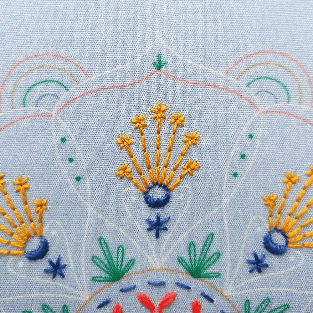 Rainbow Mandala Embroidery Kit - Cozyblue Handmade