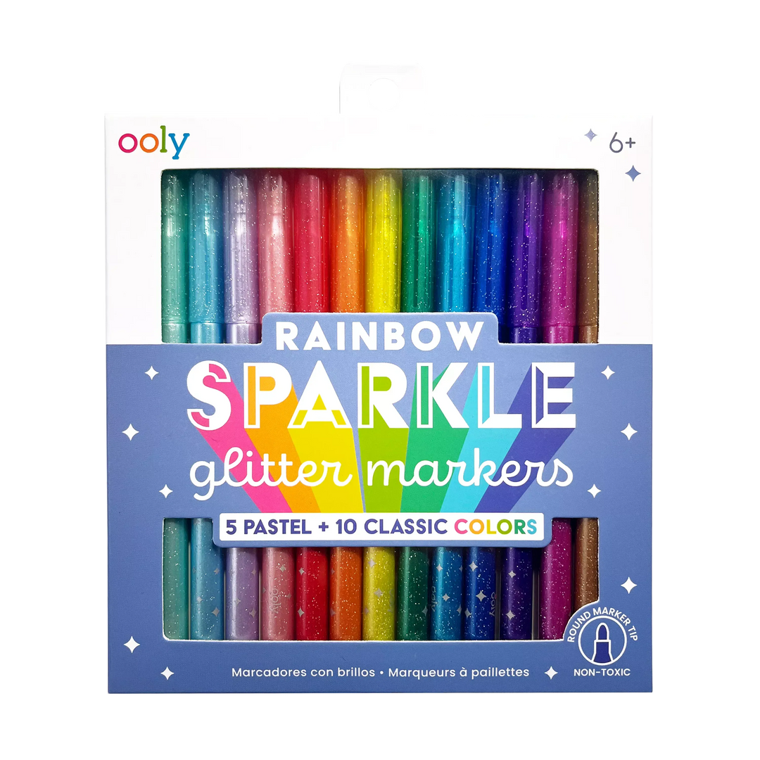 Default Rainbow Sparkle Glitter Marker - Set of 15 Markers - by Ooly