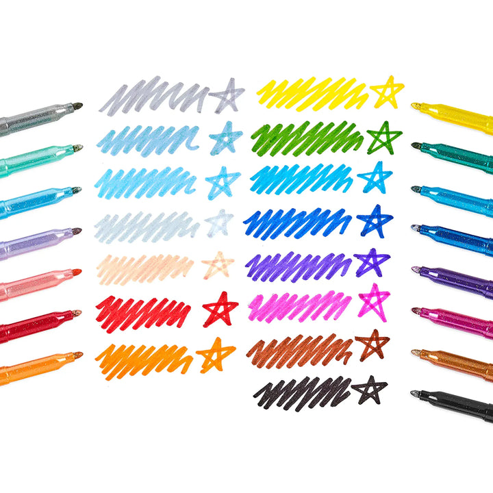 Default Rainbow Sparkle Glitter Marker - Set of 15 Markers - by Ooly
