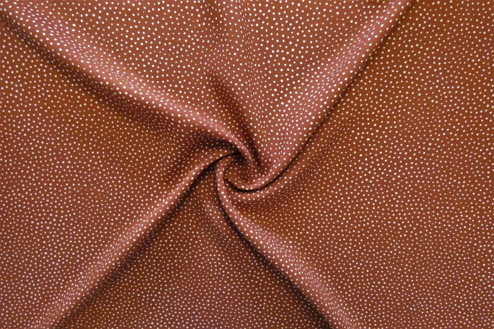 Default Raining Dots in Ginger - Viscose Challis