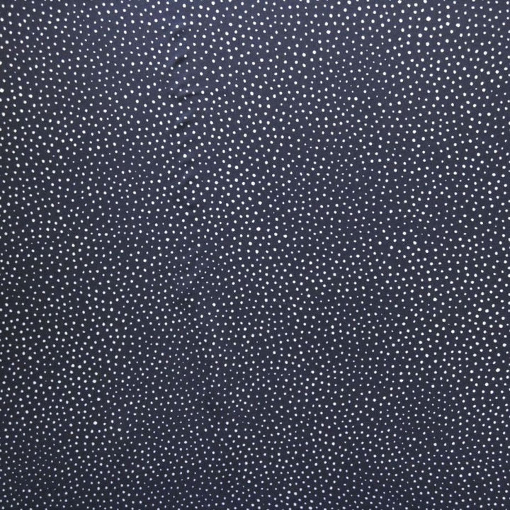 Default Raining Dots in Navy - Viscose Challis