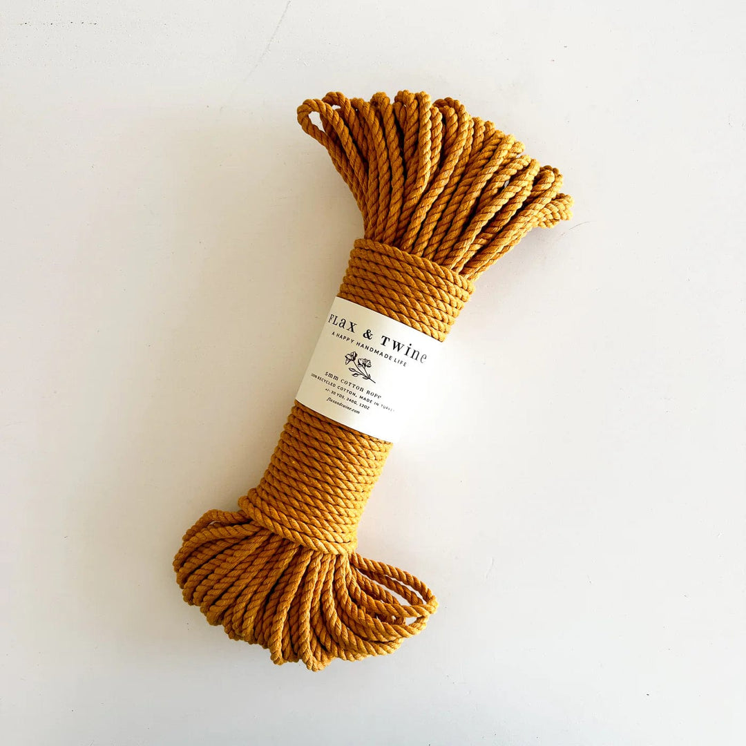 Default Recycled Rope in Goldenrod - 5mm, 30 yards - Flax & Twine