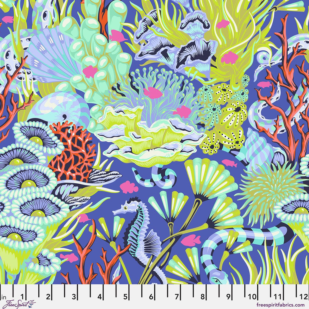 Default Reef What You Sew in Marine - Floral Reef - Tula Pink