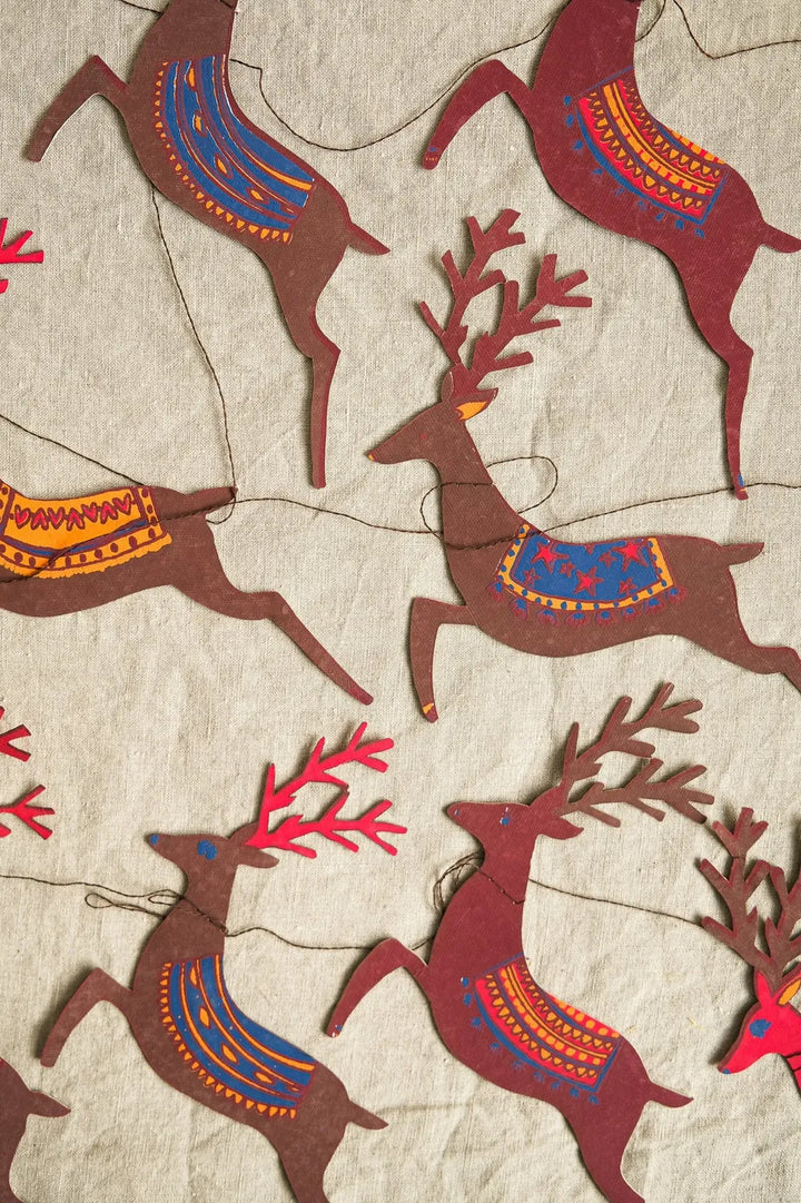 Default Reindeer Sewn Garland from East End Press