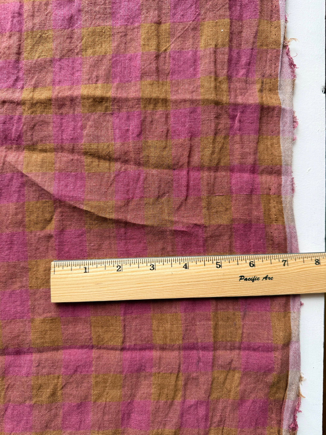 Default Rhubarb - Sunrise Gingham - 100% Linen Yarn Dyed