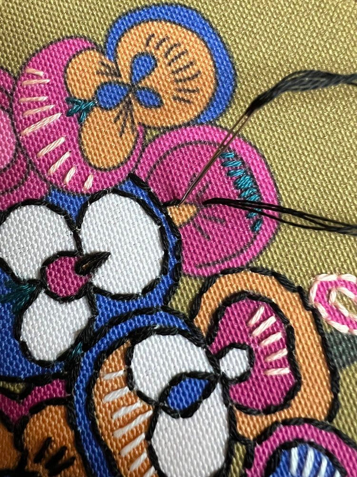 Default Rikrack Embroidery Kit Pansy