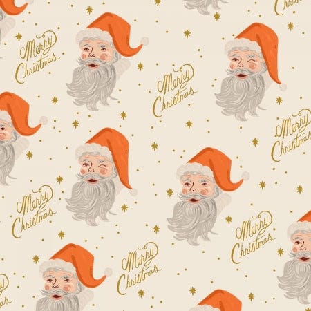 Santa in Cream Metallic - Holiday Classics - Rifle Paper Co.