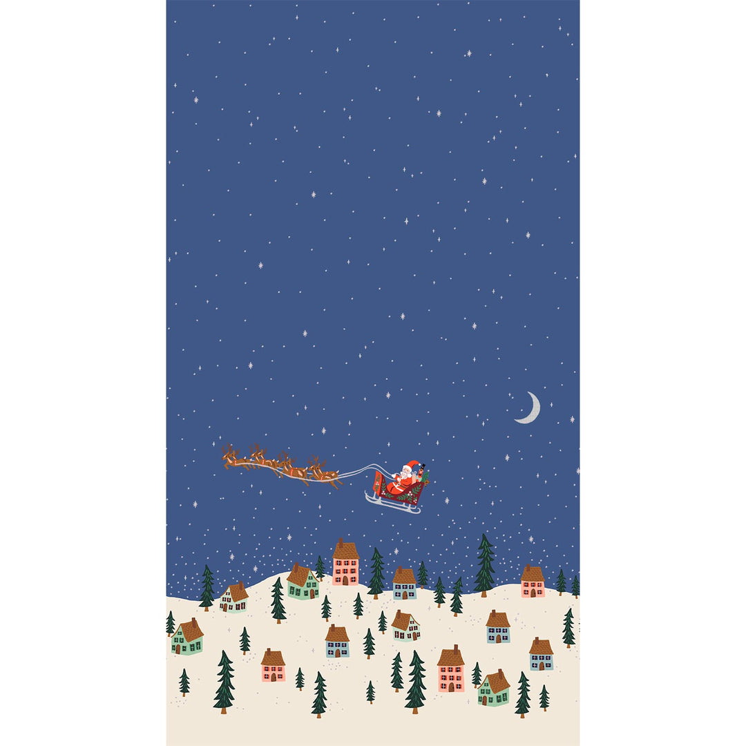 Default Santa's Sleigh in Navy MET - Holiday Classics - Rifle Paper Co.