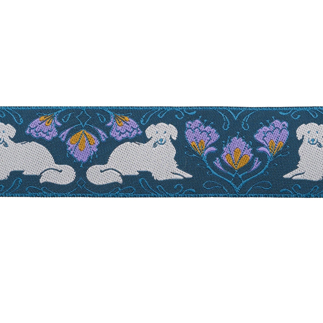 Default Sarah Watts Ribbon - Golden Retriever on Blue - Dog Park Collection from Renaissance Ribbons