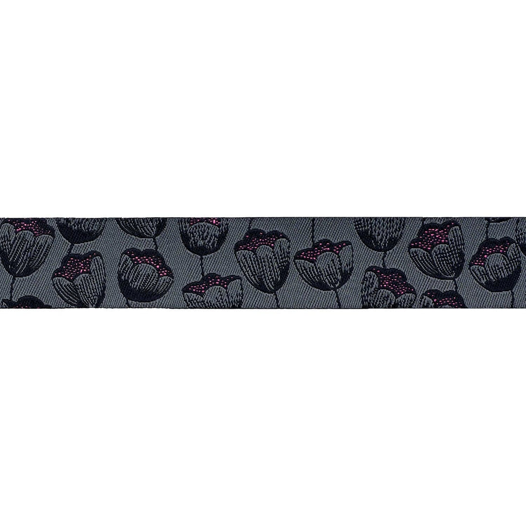 Default Sarah Watts Ribbon - Magic Tulips on Gray - Best Of Sarah Watts Collection from Renaissance Ribbons