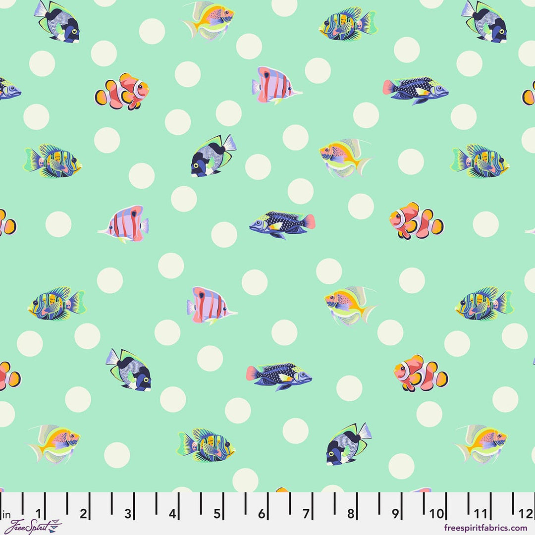 Default School Crossing in Seafoam - Floral Reef - Tula Pink