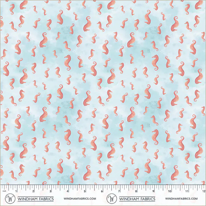 Default Seahorses in Aqua - Deep Blue