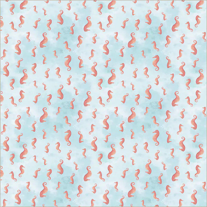 Default Seahorses in Aqua - Deep Blue