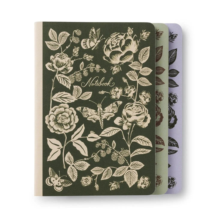 Default Set of 3 Notebooks - English Rose - Rifle Paper Co.