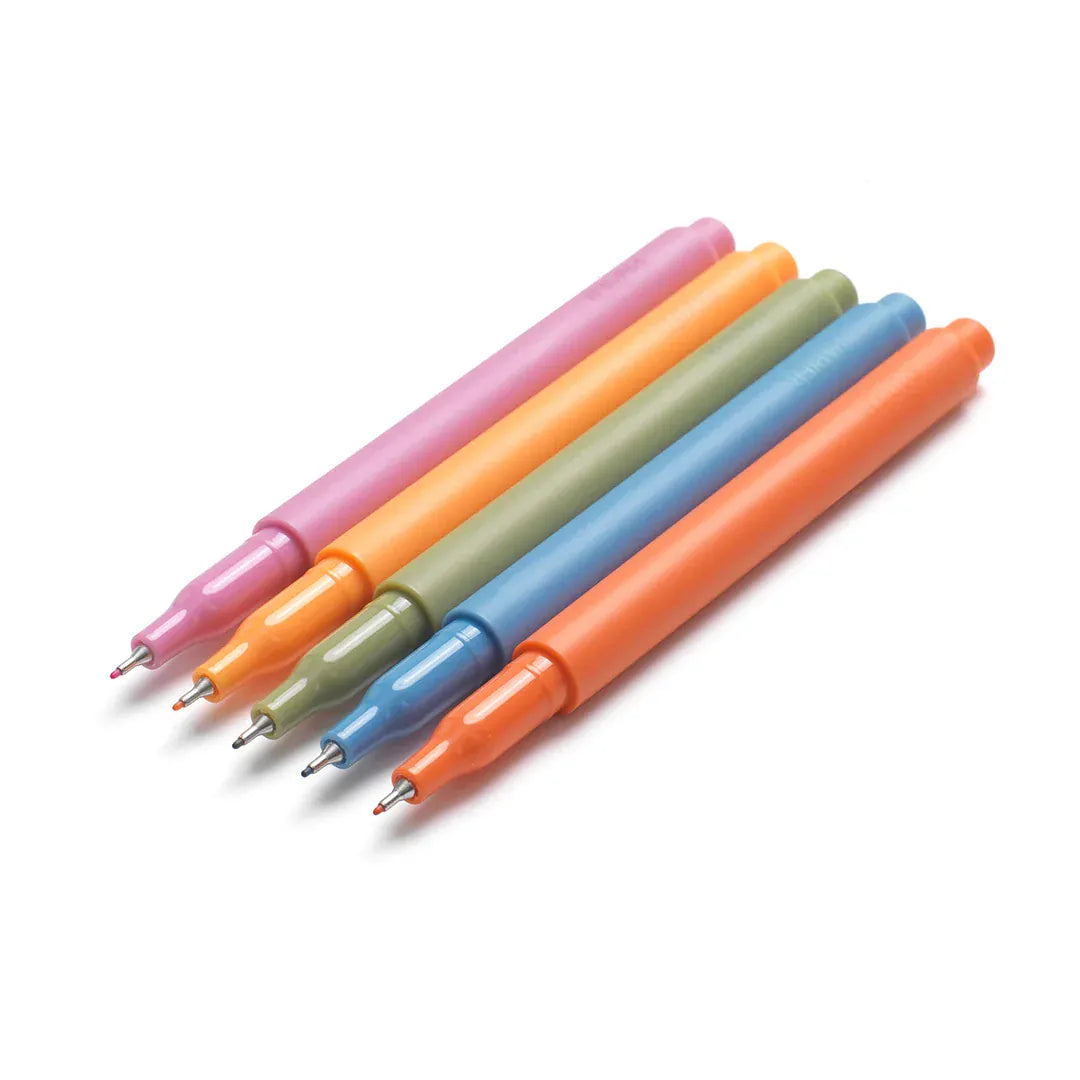Default Set of Five Fineliner Pens from Papier - High Energy Colorway