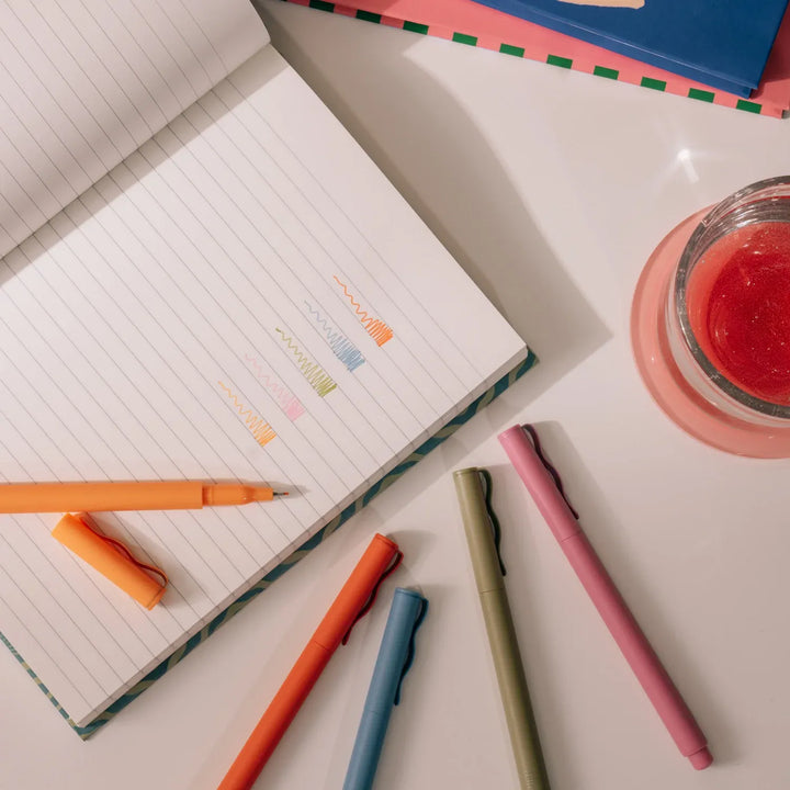 Default Set of Five Fineliner Pens from Papier - High Energy Colorway