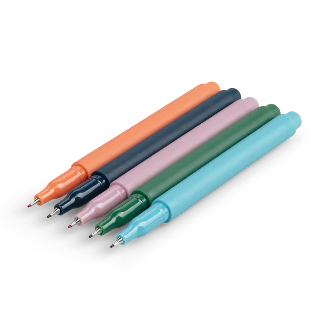 Default Set of Five Fineliner Pens from Papier - Quintet Colorway
