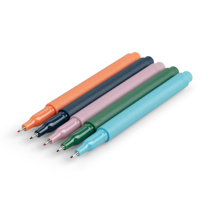 Default Set of Five Fineliner Pens from Papier - Quintet Colorway