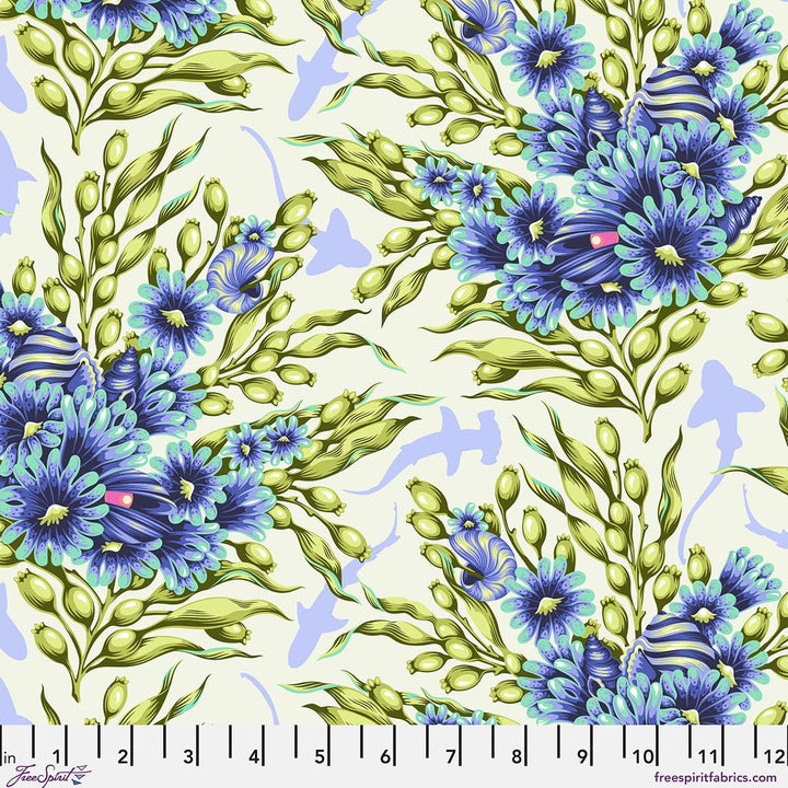 Default Shadow Sharks in Marine - Floral Reef - Tula Pink