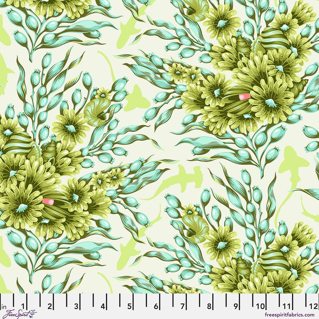 Default Shadow Sharks in Seagrass - Floral Reef - Tula Pink