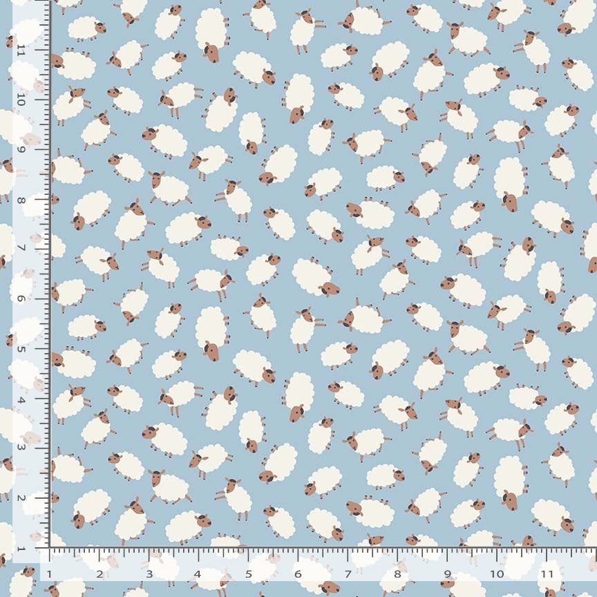 Default Sheep Thrills in Marina FLANNEL - Hogs & Kisses Flannel