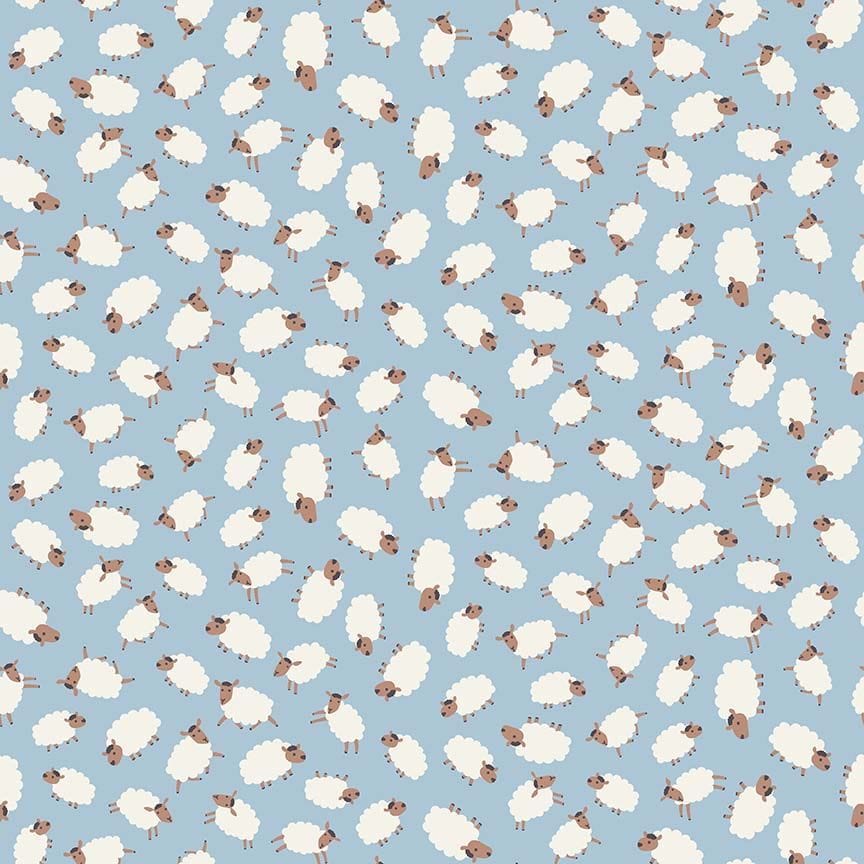 Default Sheep Thrills in Marina FLANNEL - Hogs & Kisses Flannel