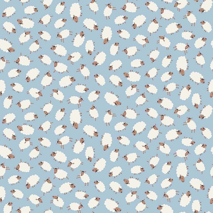 Default Sheep Thrills in Marina FLANNEL - Hogs & Kisses Flannel