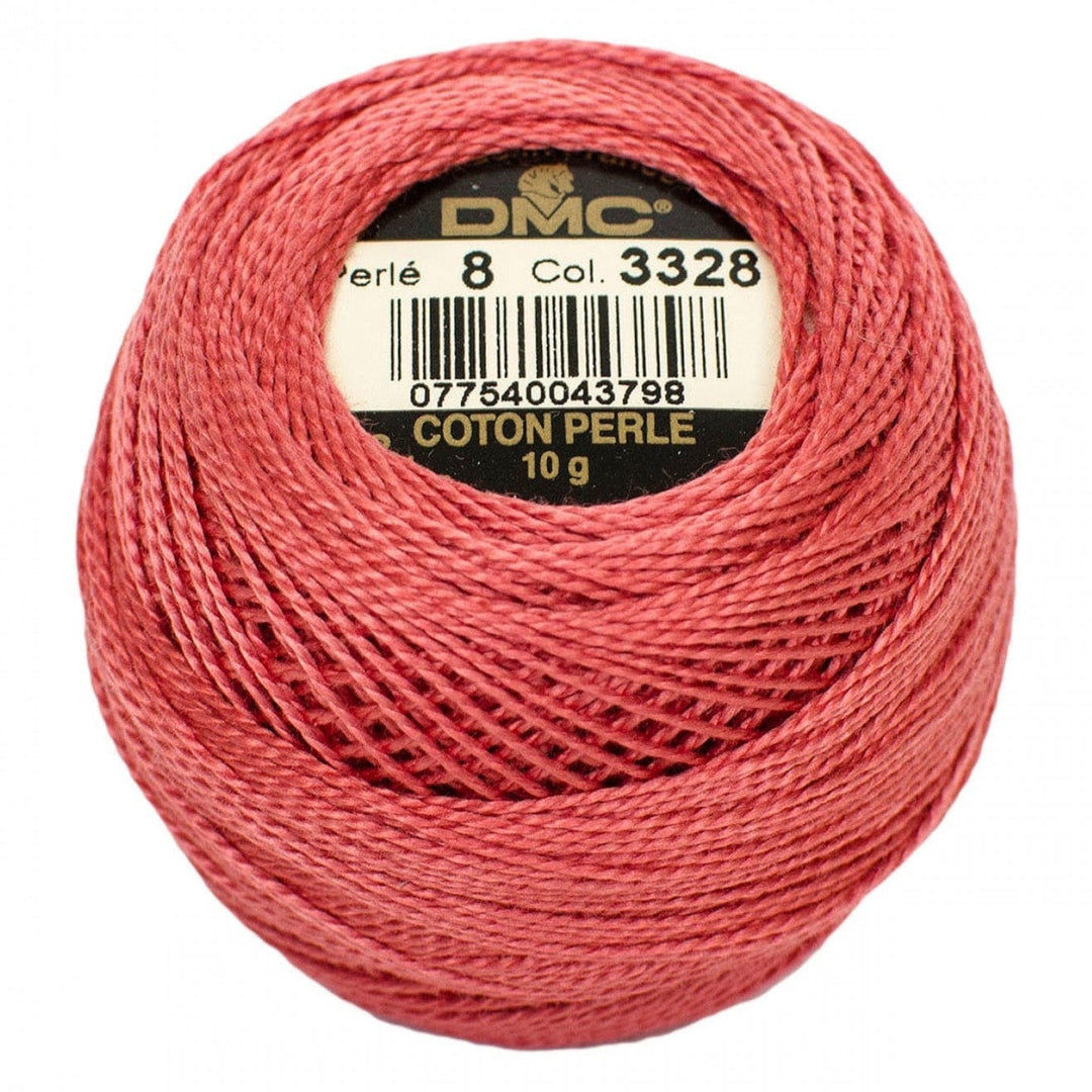 Size 8 Pearl Cotton Ball in Color 3328 ~ Dark Salmon