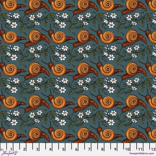 Default Snail Stripe in Turquoise - Garden Bed - Rachel Hauer