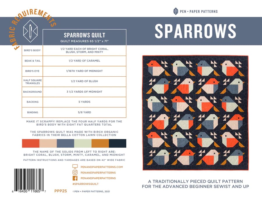 Sparrows Quilt Pattern - Pen + Paper Patterns